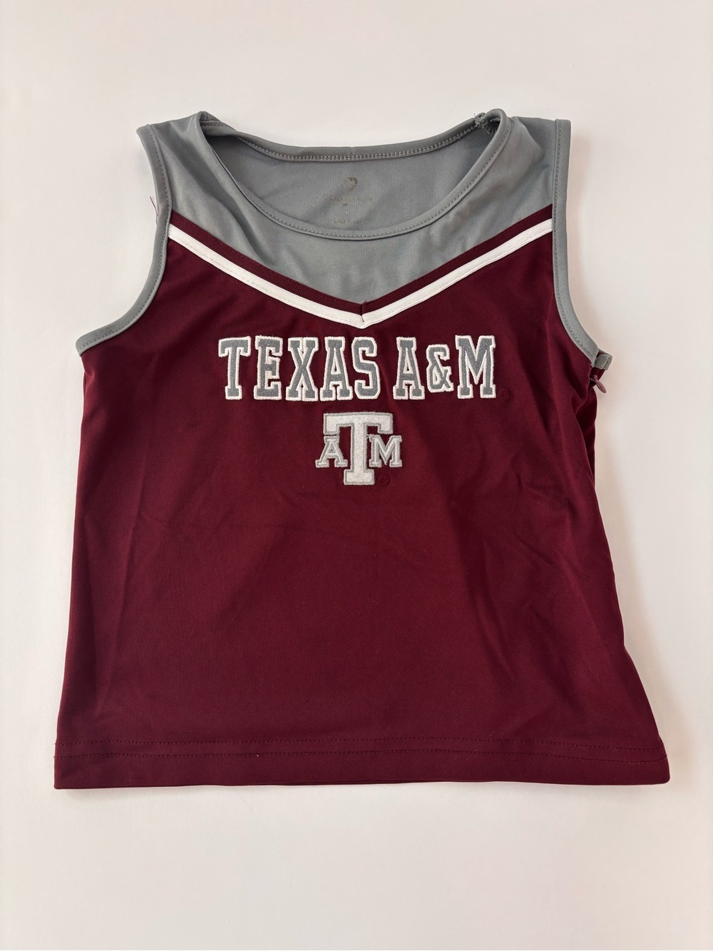 Texas A&M Aggies Girls Athletic Tank Top Maroon Gray Side Zip 4T 5T